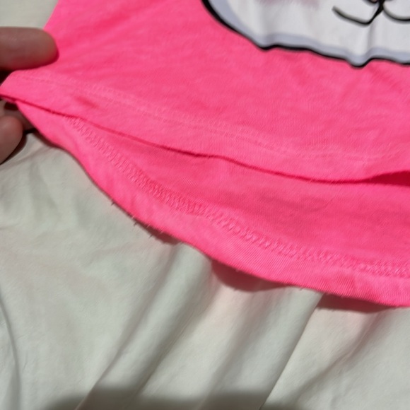 Sparkle by Stoopher 5/6 hot pink high low hemline short sleeve rabbit bling t - Picture 3 of 8
